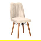 Scaun Vespera, Pakoworld, 45x52x95 cm, catifea/lemn, ecru/maro