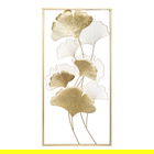 Decoratiune de perete Flowerty, Pakoworld, 50x100 cm, fier, auriu