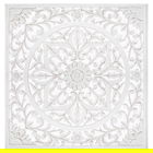 Decoratiune de perete Fanny, Pakoworld, 90.5x90.5 cm, MDF, alb