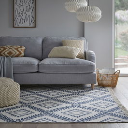 Covor Alix, Flair Rugs, 80x150 cm, bumbac, bleumarin