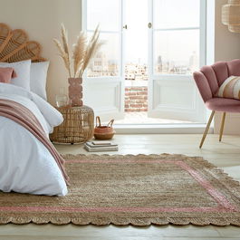 Covor Grace Natural/Pink, Flair Rugs, 120x170 cm, iuta, natural/roz
