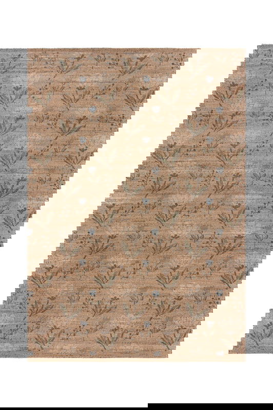 Covor Arriana Jute Floral, Flair Rugs, 80x150 cm, iuta/poliester/bumbac, natural