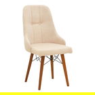 Scaun Elif, Pakoworld, 46x50x97 cm, catifea/lemn, ecru