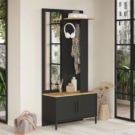 Cuier Bridger, Pakoworld, 80x35x180 cm, PAL/metal, negru/maro