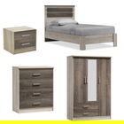 Set mobilier dormitor 4 piese DreamCatcher3, Pakoworld, pat 100x200 / comoda / dulap haine / noptiera, castillo/toro