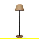 Lampadar PWL-1082, Pakoworld, 36x36x145 cm, 1 x E27, textil/MDF, negru/maro/bej