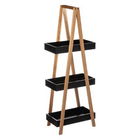 Etajera Nancy, Pakoworld, 30x18.5x82 cm, lemn/MDF, negru/natural