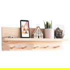 Cuier de perete Lolia, Pakoworld, 49x11x14 cm, lemn, natural
