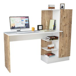 Birou Kary, Pakoworld, 152.5x40x120 cm, PAL melaminat, maro/alb