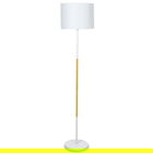 Lampadar Oliver, Pakoworld, 33x33x149 cm, 1 x E27, 60W, metal/textil, alb/maro