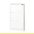 Pantofar cu 3 usi Mia, Pakoworld, 9 perechi pantofi, 60x24x115 cm, PAL melaminat, alb