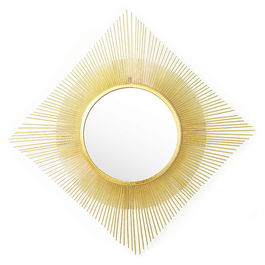 Oglinda decorativa Sunshine, Pakoworld, 70x70 cm, PAL melaminat, auriu