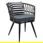 Scaun Naoki, Pakoworld, 65x61.5x77 cm, textil/metal/polietilena, negru/gri