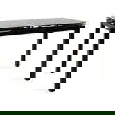 Masa extensibila Finn, Pakoworld, 110-170x70x75 cm, sticla/metal, negru/transparent