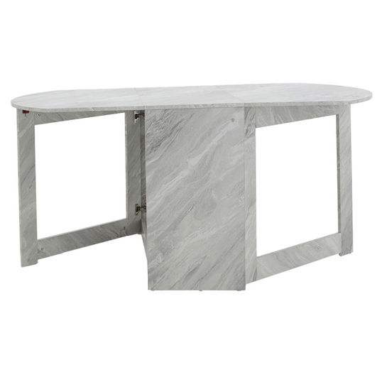 Masa pliabila Nadine, Pakoworld, 160-37x80x76.5 cm, PAL, alb marmorat