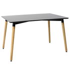 Masa dining Natali, Pakoworld, 150x80x75 cm, MDF/lemn de fag/metal, negru/maro