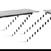 Masa extensibila Shazam, Pakoworld, 120-160x80x76 cm, MDF/fier, gri ciment/negru