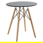 Masa Julita, Pakoworld, 60x60x73 cm, MDF/lemn de fag/metal, negru