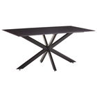 Masa Bethan, Pakoworld, 180x90x75 cm, metal, negru/gri