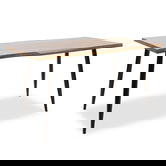 Masa Neve, Pakoworld, 140x80x75 cm, MDF/metal, maro/negru
