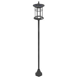 Outsunny Lampă Solară, Lumină Stradală în Aer Liber, Impermeabil pentru Terasă, Grădină, Curte, Cale, 23.5x23.5x184 cm, Alb