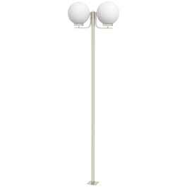 Stâlp de iluminat exterior Outsunny, abajururi acrilice duble