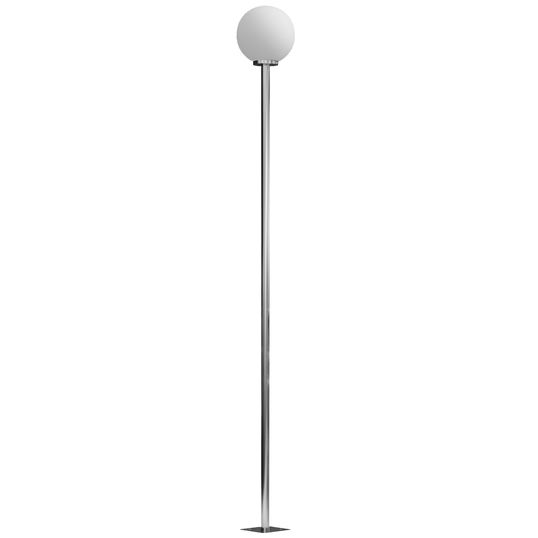 Outsunny Lumină Poștală în Aer Liber, Stâlp de Lampă Impermeabil cu Fir pentru Grădină, Cale, Alee, Oțel Inoxidabil și Acrilic, Φ25x223 cm, Alb Crem