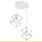 Lustra Deepora, Pakoworld, 30x65x80 cm, 2 x E27, 60W, metal, alb