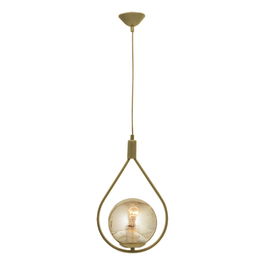 Lustra PWL-1001, Pakoworld, 20x20x80 cm, 1 x E27, 40W, metal/sticla, auriu vintage