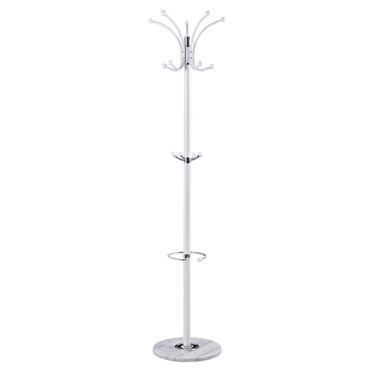 Cuier Nicolo, Pakoworld, 37x37x175 cm, metal/marmura, alb