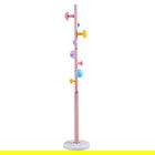 Cuier Violetta, Pakoworld, 31x31x167 cm, metal/polipropilena, roz/alb