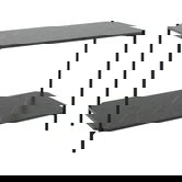 Masuta de cafea Mara, Pakoworld, 80x40x55 cm, MDF/metal, gri inchis/negru