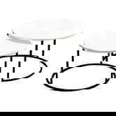 Set 2 masute de cafea Solme, Pakoworld, 75x75x45 cm/60x60x40 cm, PAL/metal, alb/negru