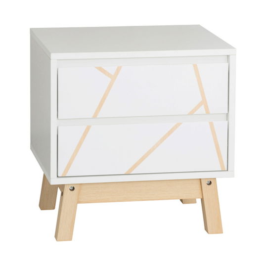 Noptiera Aria, Pakoworld, 45x35x47 cm, PAL melaminat, alb/natural