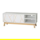Comoda TV Aria, Pakoworld, 120x38x47 cm, PAL melaminat, alb/natural