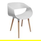 Scaun Aura, Pakoworld, 53x62x74.5 cm, polipropilena/metal, alb