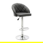 Scaun de bar Balina, Pakoworld, 52x53x89 cm, piele ecologica/metal, negru/argintiu