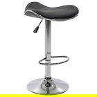 Scaun de bar Enzo, Pakoworld, 45x44x87 cm, piele ecologica/metal, negru/argintiu
