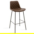 Scaun de bar Faith, Pakoworld, 50x54x104 cm, piele ecologica/metal, maro vintage/negru