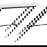 Masa de bar Harriet, Pakoworld, 120x60x105 cm, MDF/metal, alb/negru