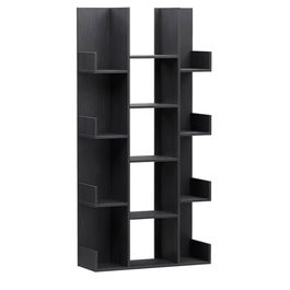 Corp biblioteca Charles, Pakoworld, 90x31x182.5 cm, PAL melaminat, negru