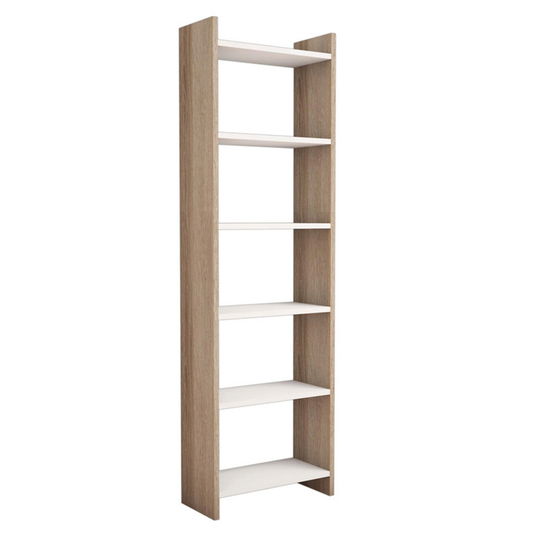 Corp biblioteca Darco, Pakoworld, 48.6x22x160 cm, PAL melaminat, maro/alb