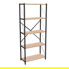Corp biblioteca Draizy, Pakoworld, 60x30x150 cm, PAL/metal, maro/negru