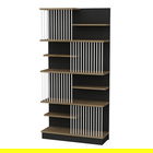 Corp biblioteca Gassim, Pakoworld, 80x26.4x160 cm, PAL melaminat, alb/maro/negru