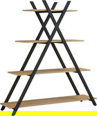 Corp biblioteca Tikilmo, Pakoworld, 120x33x135 cm, MDF/otel, negru/natural