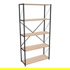 Corp biblioteca Tikilmo, Pakoworld, 88x34x180 cm, PAL/metal, maro/negru