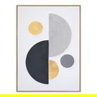Tablou decorativ Geometric v1, Inart, 52x72 cm, canvas/lemn de brad, multicolor