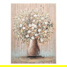Tablou decorativ Flowerpot v1, Inart, 70x100 cm, canvas/lemn de brad, multicolor