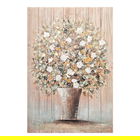 Tablou decorativ Flowerpot v2, Inart, 70x100 cm, canvas/lemn de brad, multicolor