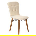 Scaun Sonora, Pakoworld, 44x48x88 cm, catifea/lemn, ivoriu/maro/negru